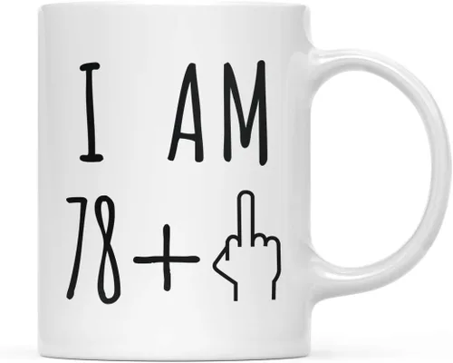 Miniatura 72 de Andaz Press Divertida taza de café de 11 onzas, regalo de broma de cumpleaños, I Am 49 + 1 dedo medio, 1 paquete, ideas de regalo de cumpleaños 50