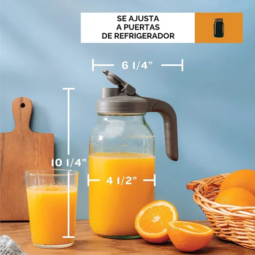 Miniatura 6 de County Line Kitchen Jarra de Vidrio Tipo Mason con Tapa - Boca Ancha, 2 Cuartos de Galón (64 oz) - Resistente, A Prueba de Fugas - Jarra para Té