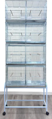 Miniatura 14 de Combo: Blanco Lote de 4 Criadores de Pila y Cerradura Criador Bird Flight Loro Jaulas Lateral Cría Caja Nido Puerta Divisor Extraíble con Soporte