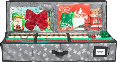 Miniatura 9 de HOLDN' STORAGE Contenedor de almacenamiento de papel de regalo de alta calidad, duradero 600D a prueba de desgarros, se adapta a 27 rollos de papel
