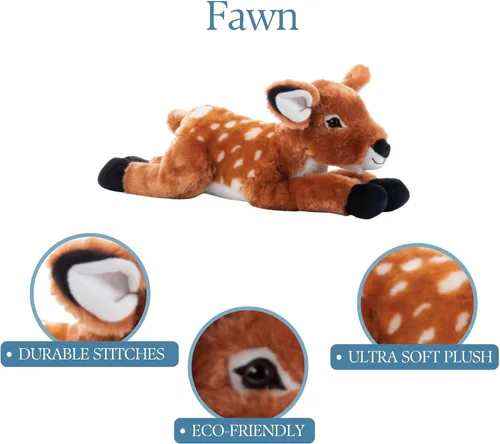 Miniatura 6 de The Petting Zoo Fawn - Animal de peluche, regalos para niños, animales salvajes del zoológico Onez, juguete de peluche de cervatillo de 17 pulgadas
