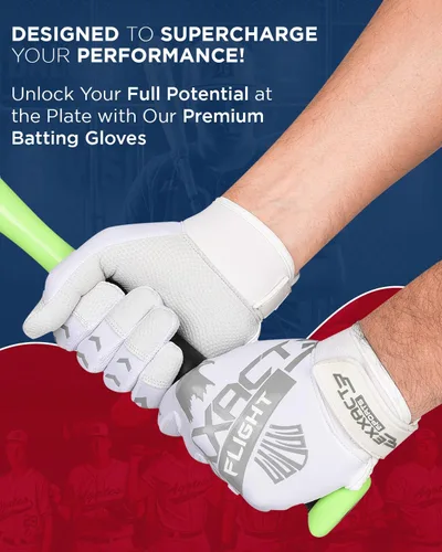 Miniatura 6 de Exxact Sports Guantes de bateo de béisbol para jóvenes y adultos con palma de cuero texturizada, guantes de bateo de sóftbol para mujeres/hombres