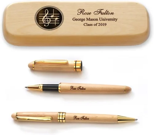 Miniatura 10 de Juego de bolígrafos de graduación de madera de arce macizo personalizado para médico MP-Médico-GD