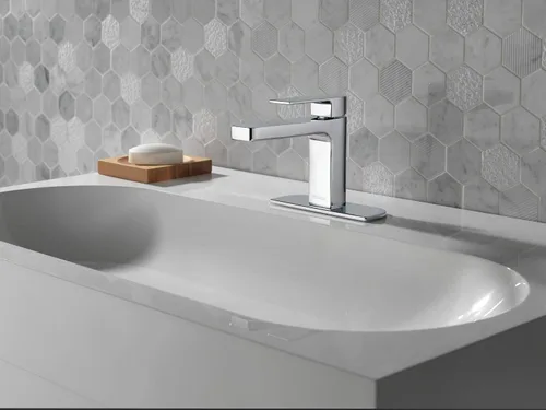 Miniatura 2 de Peerless Xander - Llave cromada de lavabo de un solo orificio para baño, con una sola manija, montaje de drenaje Mate negro