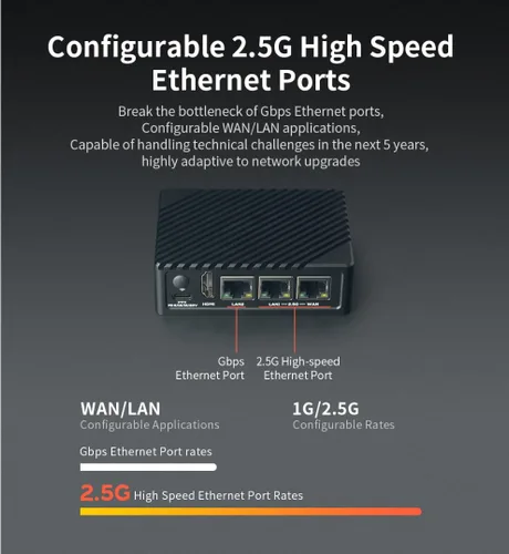 Miniatura 4 de Nanopi R6S Mini Router OpenWRT, LPDDR4X 4GB RAM 64GB eMMC, RK3588S SoC con 6Tops NPU, 8K/4K decodificadores de video, 2.5G y 1G Gbps Ethernet