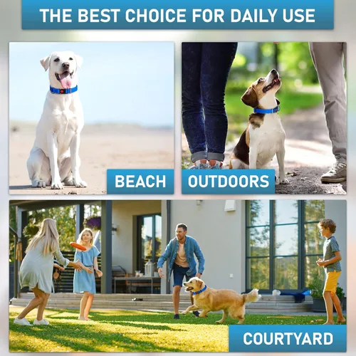 Miniatura 7 de Collar de perro ajustable con código QR identificación adjunta, fabricado en Estados Unidos, collar de perro resistente al agua con hebilla de Azul