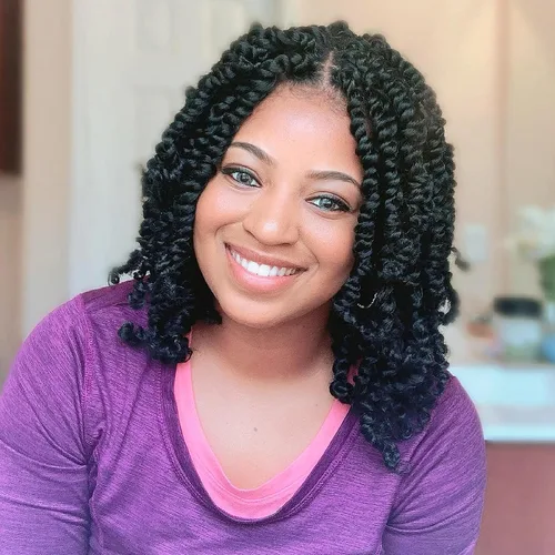 Miniatura 11 de Cabello Passion Twist de 12 pulgadas, 8 paquetes, cabello de ganchillo pretrenzado para mujeres negras, cabello rizado de ganchillo preenlazado, 1b#