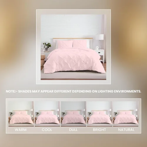 Miniatura 42 de Kotton Culture 1 Pc Twin/Twin XL Size Pinch Pleated - Pintuck Duvet Cover Only - 100% Egyptian Cotton Sateen -1000 TC Luxury Comforter Cover-Zipper