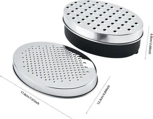 Miniatura 5 de Rallador de queso de acero inoxidable con recipiente de almacenamiento hermético, rallador de caja para cocina, triturador para parmesano, queso