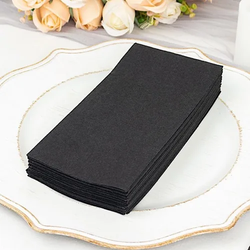 20 servilletas rectangulares negras de papel Airlaid desechables de 17 x 12 pulgadas, para fiestas, eventos, recepción, decoración del hogar