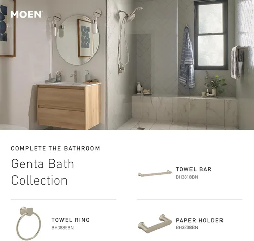 Miniatura 4 de Moen Genta LX BH3803BN - Gancho para bata o toallero moderno para cocina o baño, níquel cepillado, BH3803BN