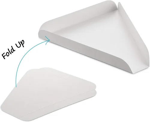 Miniatura 6 de MT Products Plato de cuña de pizza individual blanco de 8.43 x 7.75 pulgadas, bandeja de cartón para tartas (paquete de 50), fabricado en Estados