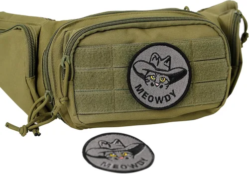 Miniatura 7 de XMJY Parche de meme de gato, 1 pieza de gato vaquero divertido parche moral, parche táctico de gancho y bucle para mochilas, arneses para perros