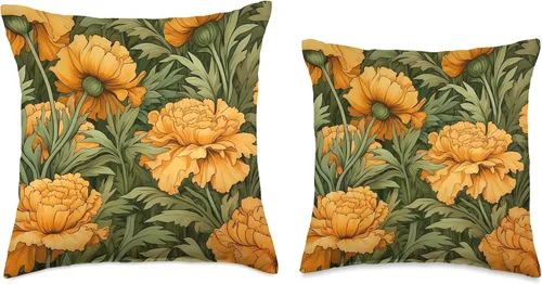 Miniatura 3 de Marigold Flower Cojín floral encantador, 16 x 16, multicolor