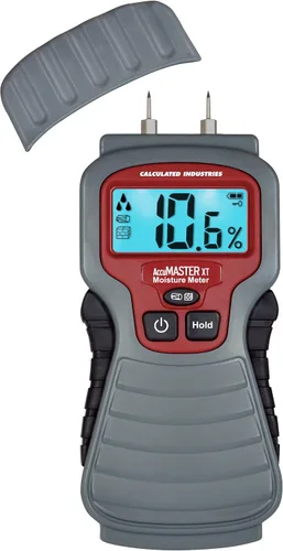 Calculated Industries 7440 AccuMASTER XT - Medidor digital de humedad | De mano | Tipo pin | Pantalla LCD retroiluminada | Detecta fugas, humedad y