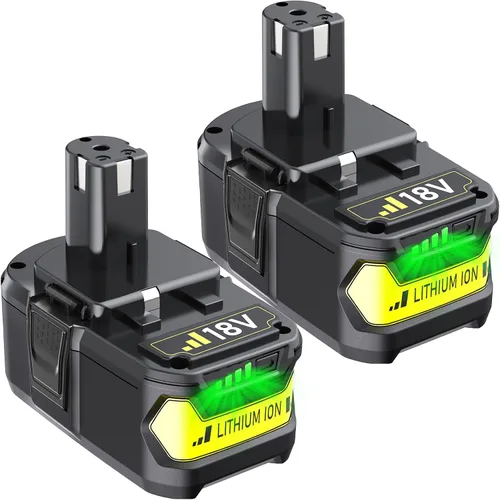 Paquete de 2 baterías de repuesto de 6.2Ah para baterías Ryobi de 18 V P102 P103 P108 P109 P189 P190 P122 de 18 voltios ONE+