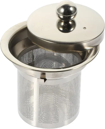 Miniatura 10 de Infusor de té de acero inoxidable con tapa de doble función, colador de malla extra fina para té de hojas sueltas a prueba de calor, asas dobles