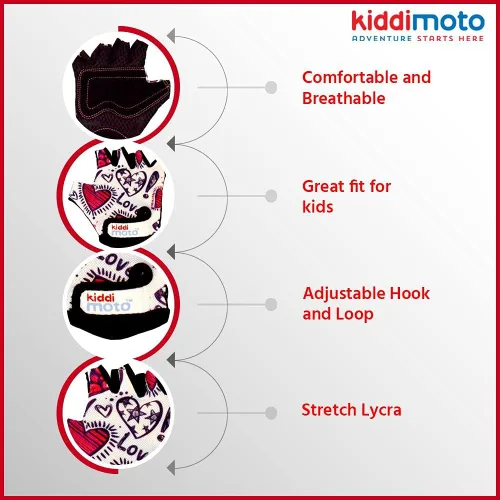 Miniatura 2 de Kiddimoto Kids Cycling Gloves Anti-Slip Kids Bike Gloves for Boys and Girls Fingerless Kids Mountain Bike Gloves for BMX, MTB Riding, Gymnastics
