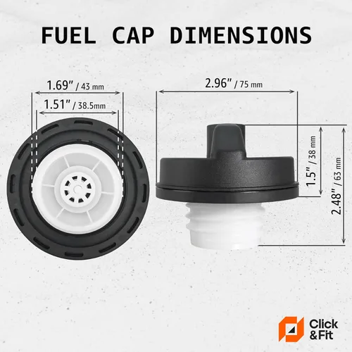 Miniatura 2 de Click&Fit Tapa del tanque de gas con bloqueo de 1-11/16 pulgadas de diámetro de repuesto para Toyota Honda, Nissan, Chevy, Buick, Cadillac, GMC
