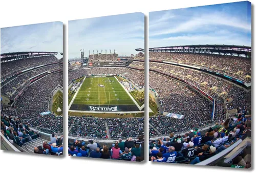 Miniatura 59 de 3 piezas de arte de pared deportivo del equipo de fútbol de los Vikings de Estados Unidos, pinturas de estadios deportivos Minnesota, Estados
