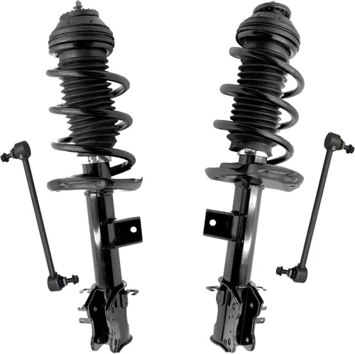 Miniatura 56 de Detroit Axle - Kit de 4 barras estabilizadoras delanteras para Ford F-150 2021 2022 2023 2024, 2 puntales con resorte helicoidal, 2 eslabones