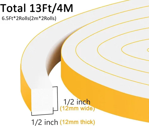 Miniatura 5 de Burlete adhesivo fuerte para puerta, burlete de alta densidad para puerta, cinta aislante de ventana resistente a la intemperie, cinta de espuma