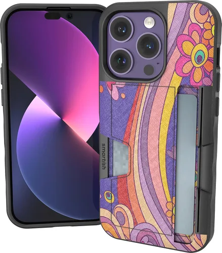 Miniatura 67 de Smartish Funda tipo cartera para iPhone 13 Pro – Wallet Slayer Vol. 2 [delgada + protectora] tarjetero con función atril - Black Tie Affair