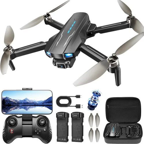 Dron con cámara para niños 1080P HD FPV, cuadricóptero con motor sin escobillas para adultos y principiantes, vuelo por waypoint, voltereta 360°,