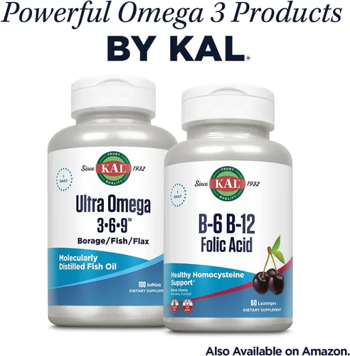 Miniatura 6 de Kal 3.9 G Omega 3 1200/800 Liquid Citrus, 4 onzas líquidas