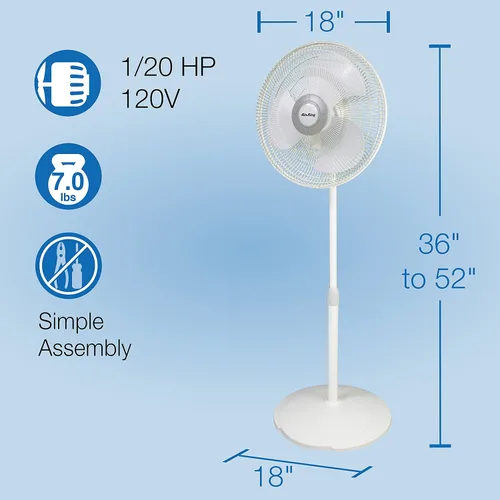 Miniatura 6 de Air King 9126 16-Inch Adjustable Oscillating Pedestal Fan