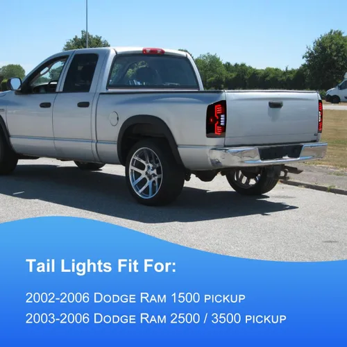 Miniatura 5 de ROXX Luces traseras LED completas compatibles con Dodge Ram 1500 2002-2006, Dodge Ram 2500 3500 2003-2006, conjunto de luces traseras de lente