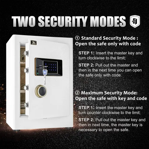 Miniatura 3 de TIGERKING Caja fuerte de seguridad resistente de 2.05 pies cúbicos para el hogar, bloqueo digital para pantalla táctil, antirrobo, estantes Blanco