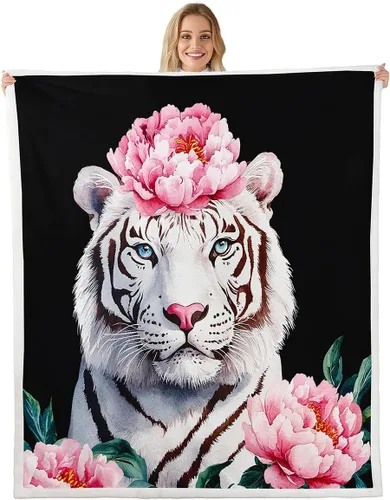 Miniatura 9 de Erosebridal Manta de vellón con diseño de caballo para niñas, niños y parejas, 40 x 50 pulgadas, diseño de animales salvajes, acuarela, 3D