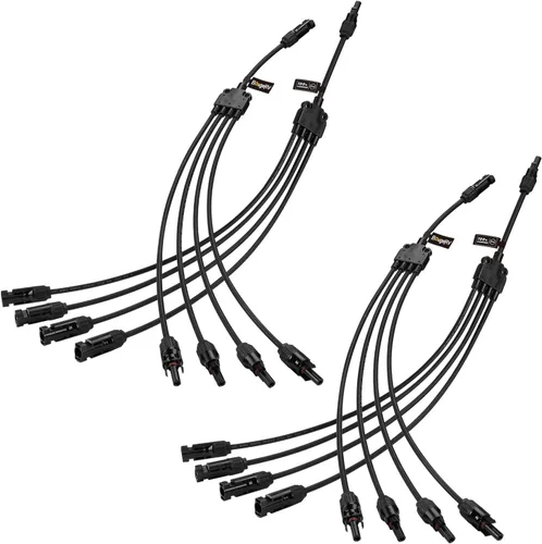 Miniatura 11 de BougeRV 2 pares de conectores solares Y rama paralelo adaptador cable cable enchufe kit de herramientas para panel solar