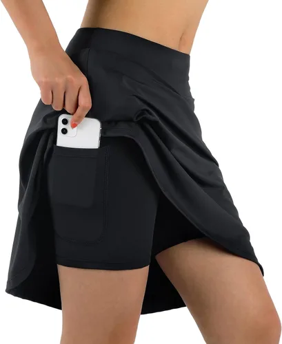 Miniatura 62 de ANIVIVO Faldas pantalón para mujer de 20 pulgadas de longitud a la rodilla, faldas deportivas de pickleball para tenis, golf y pickleball