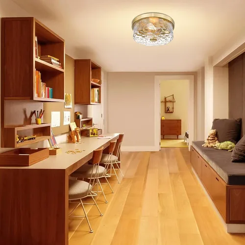 Miniatura 7 de Lámpara de techo empotrada con pantalla de vidrio ondulado de agua, moderna iluminación de techo de 2 luces para cocina, sala de estar, porche