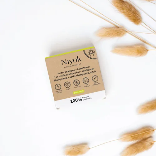 Miniatura 7 de Niyok Natural Cosmetics - Champú sólido 2 en 1 + barra acondicionadora, aroma Green Touch, 2.82 oz, paquete de 3