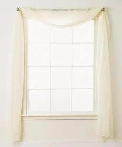 Miniatura 12 de Elegant Comfort - Cortinas transparentes de lujo con bolsillo para barra para cocina, dormitorio y sala de estar, Microfibra, Beige