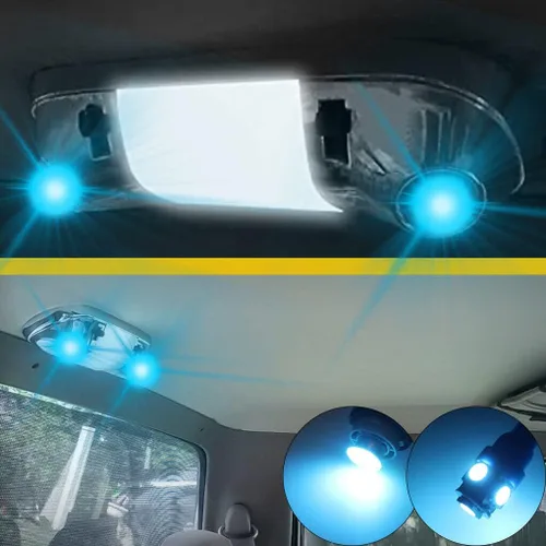 Miniatura 10 de 3 bombillas LED azules para mapa interior compatibles con Ford F-150 F-250 Bronco 1987-1996
