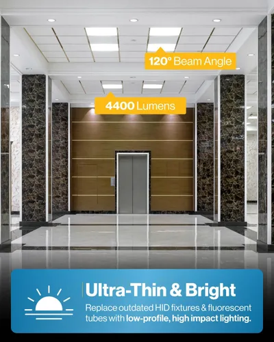 Miniatura 8 de Sunco - Paquete de 24 luces LED de panel plano de 2 x 2 para techo caído, accesorio de iluminación de repuesto comercial Trofer, 4400 LM, 40W, CCT