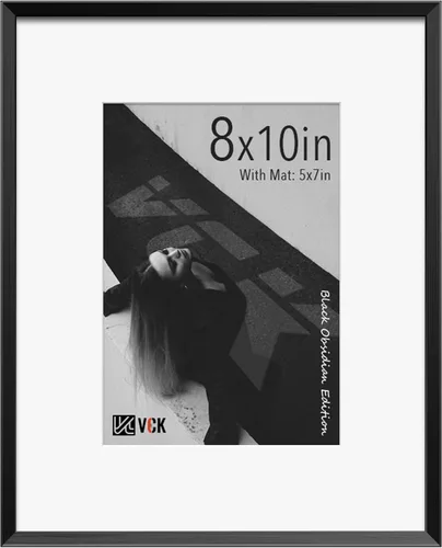 Miniatura 58 de VCK Marco de Fotos de 5 x 7 Pulgadas Negro, Marco de Poster de Aluminio de Alta Calidad con Vidrio Templado, Para Mostrar Fotos de 4 x 6