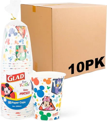 Miniatura 9 de Glad para Niños Vasos de Papel Desechables de Mickey y sus Amigos de Disney - Extra Resistentes, A Prueba de Remojo, Vasos de Papel Aptos para Niños