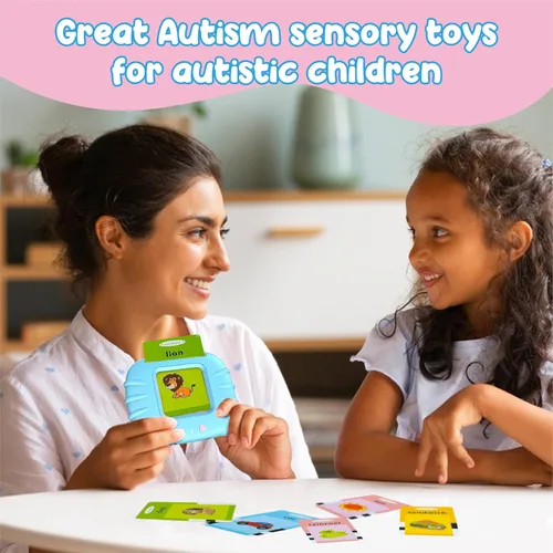 Miniatura 7 de Tarjetas flash parlantes con palabras visuales para niños pequeños de 2, 3, 4 años, juguetes sensoriales para niños autistas, juguetes educativos