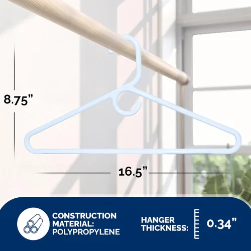 Miniatura 3 de Perchas de plástico ultra resistentes, fabricadas en Estados Unidos, colgador blanco pesado, colgador de plástico fuerte para chaquetas, pantalones
