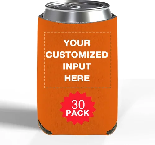 Miniatura 99 de Enfriadores de cerveza personalizados con manga de lata, 20 unidades, enfriador de latas personalizado con logotipo de foto para bodas, pesca, Negro