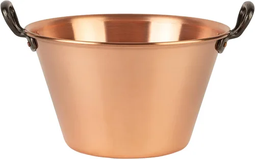 Miniatura 6 de olla de cobre de 10.4 pulgadas, capacidad de 3.1 cuartos de galón asas de hierro fundido olla de cobre tradicional de Francia para cocinar