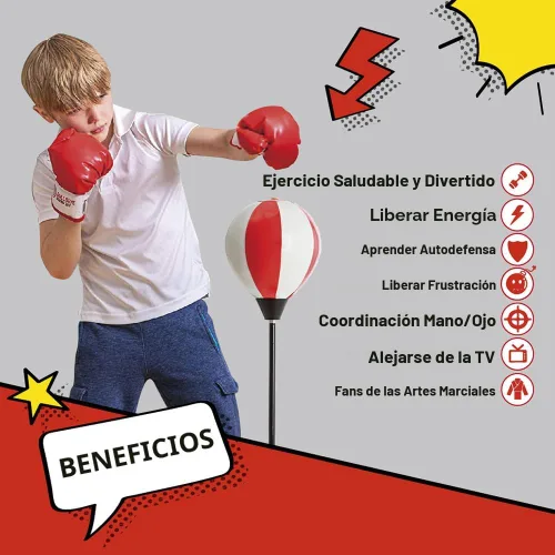 Miniatura 2 de Whoobli Punching Bag for Kids and Toddler Incl Boxing Gloves 3 4 5 6 7 8+ Years Old Adjustable Kids Boxing Bag with Stand Sports Toy for Boys