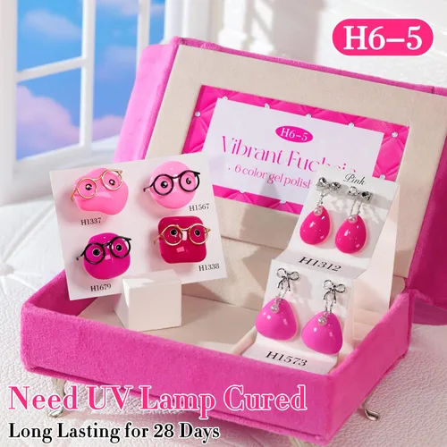 Miniatura 4 de Double Rhythm Juego de 6 esmaltes de gel sin hema, de 0.50 onzas, del mismo color, del mismo color, con el mismo color que se remoja, kit de esmalte