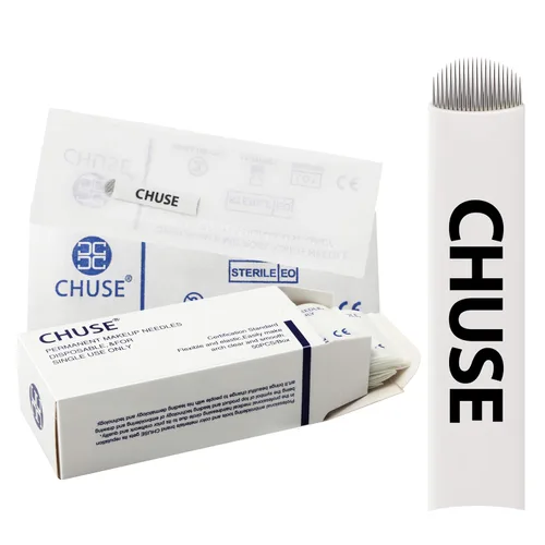 Miniatura 11 de Chuse S14 50pcs manual de cejas agujas de maquillaje permanente tatuaje micro hoja 14 agujas inclinadas