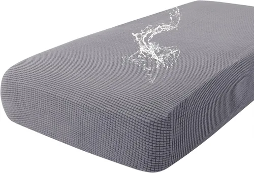 Miniatura 25 de hyha Fundas impermeables para cojines de sofá para mascotas, funda antideslizante para asiento de sofá para perros lavable, tela de jacquard Gris